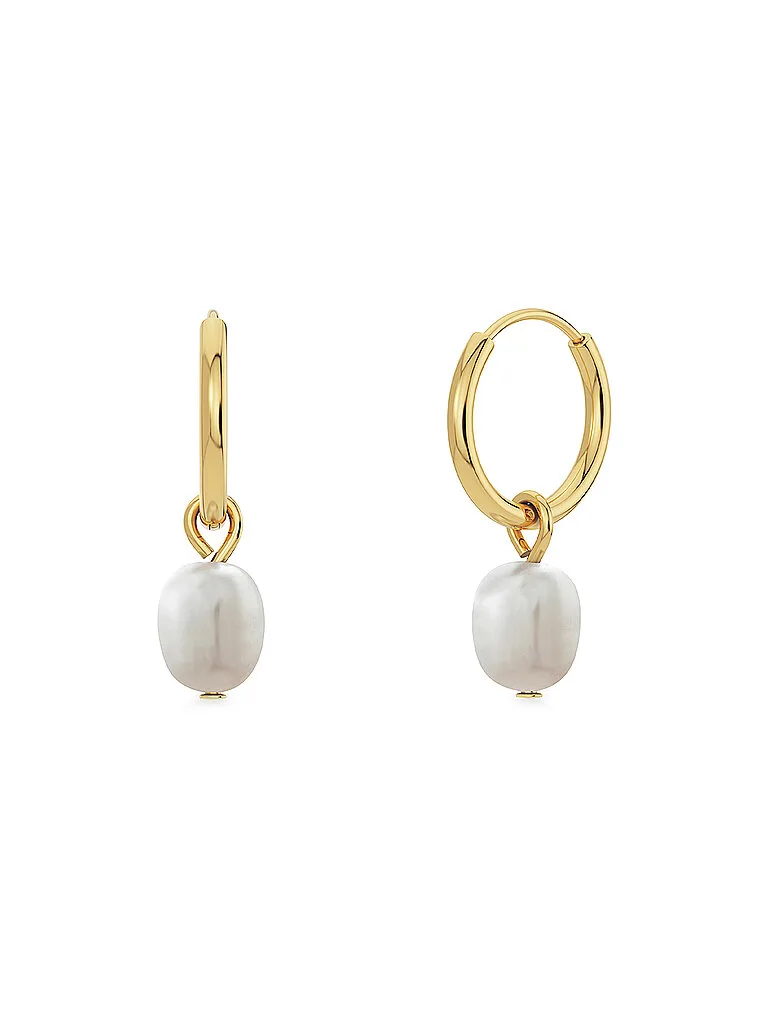 Boucles d'oreilles PERLA HOOPS Or or - Edblad - FashionsVida