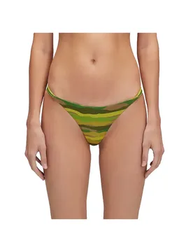 Bas De Bikini Ana Slip With Triple Lacing Print Abstract Wave Curuba S