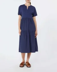 Abito midi Weekend blu a balze in jersey di cotone con maniche corte