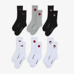 Chaussettes X6 Crew Shippuden blanc/noir 43/46 unisex