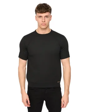 Mens Marvela Knitted T-Shirt (Black) - Size Medium - Duck and Cover - FashionsVida