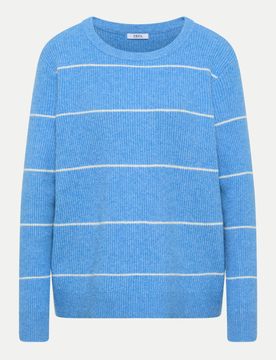 Strukturpullover Gestreift Blau XL