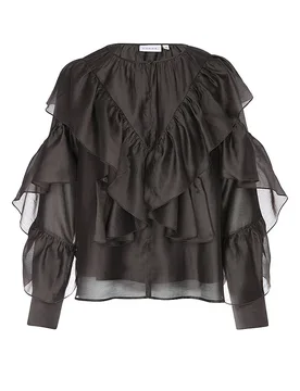 Comma Blouse marron 46 - Comma - FashionsVida