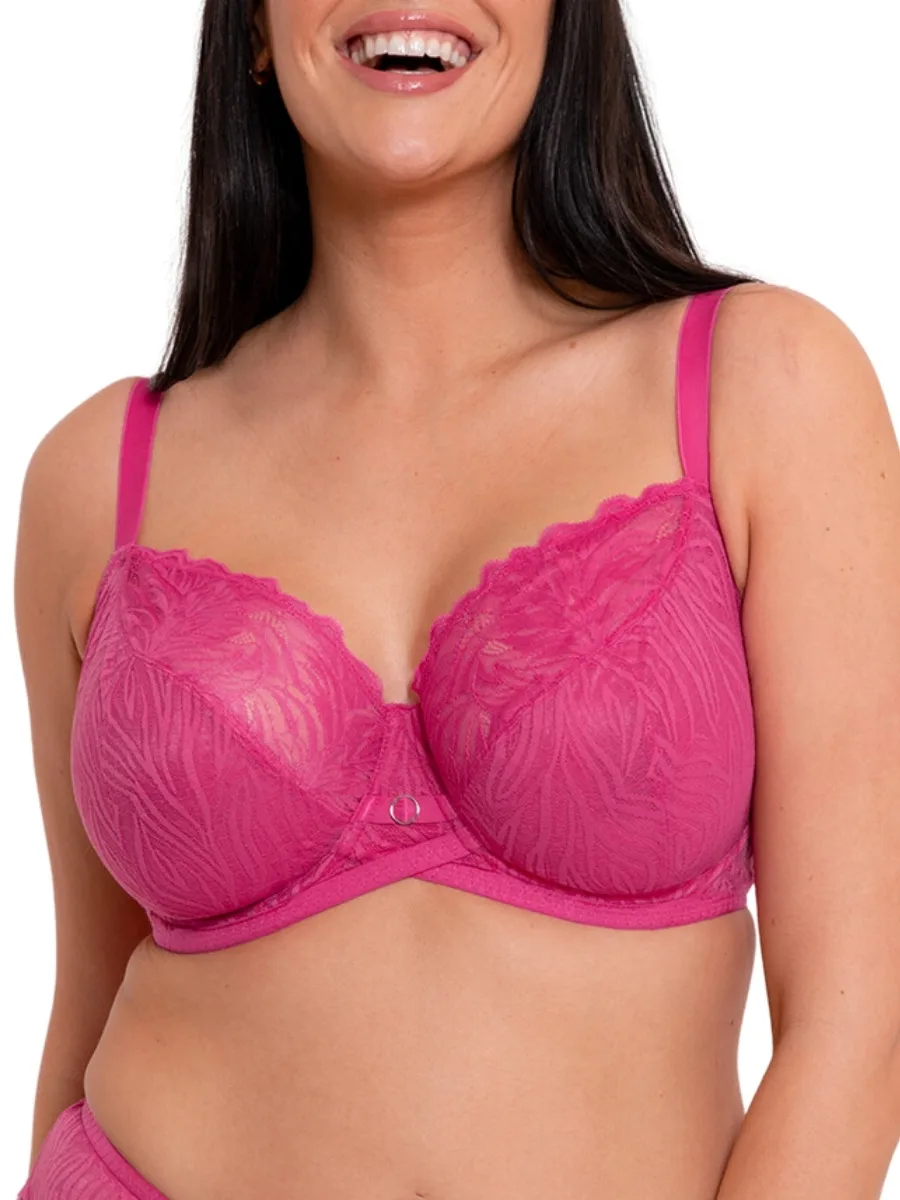 Womens Lace Daze Balcony Bra - Pink - Size 32d - Curvy Kate - FashionsVida
