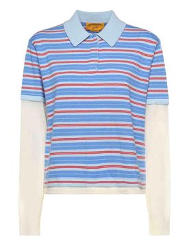 Polo da rugby in cashmere a righe