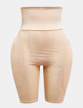 Pantalones cortos informales de mujer de cintura alta beige semitransparentes con tela elástica de alta calidad - Shein - FashionsVida