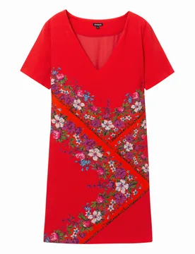 Robe t-shirt fleurie RED 40 female - Desigual - FashionsVida