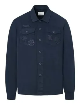 Camicia Overshirt 103010231 Patches Navy Blue S