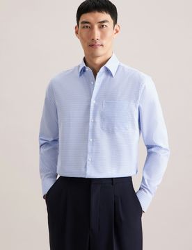 Comfort Business Hemd Karo Blau 50