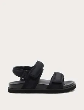 Double Strap Chunky Footbed Sandals Black female - M&S - FashionsVida