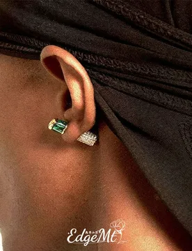 English：High Shine Emerald Inlaid Earrings, Trendy Rock Street Studs - Aliexpress - FashionsVida