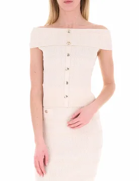 LIU JO Top scollo Bardot AVORIO XS - Liu jo - FashionsVida