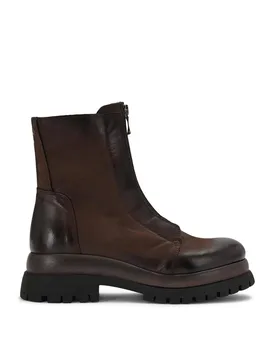 Women's 'Milton Dark Brown Leather' Leather Boots Size: 5 - Dark Brown - Size: 5 - Steve madden - FashionsVida