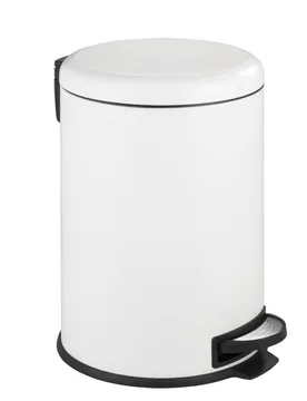 Treteimer Mod. Leman Easy Close Weiß 20 L, mit herausnehmbarem Einsatz - WENKO - FashionsVida