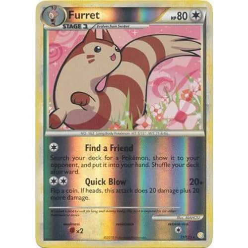Pokemon HeartGold & SoulSilver 21/123 Furret (Reverse Holo) - Pokémon - FashionsVida