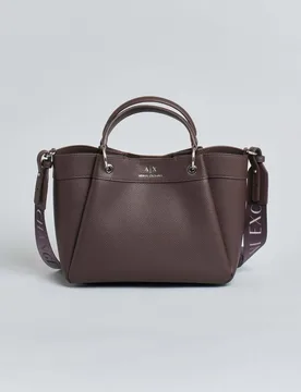 Borsa a mano media testa di moro Exchange in similpelle con tracolla degradè - Armani - FashionsVida