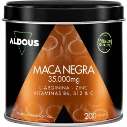 Cápsulas Maca Negra Peruana Complex 35000 mg Aldous