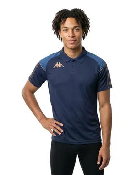 Polo à Manches Courtes Mastio Blue Marine / Grey Md Melange 2XL ,Femme - Kappa - FashionsVida
