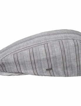 Fleet Stripes Flat Cap by - grey - Size: S (54-55 cm) - Bailey 1922 - FashionsVida