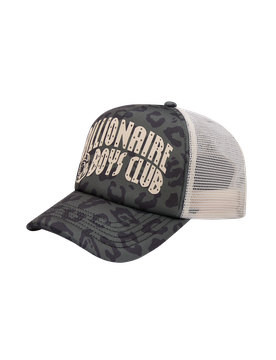 Leopard Print Arch Logo Trucker Cap