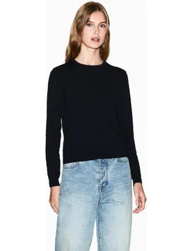 Jersey de mujer de manga larga con logos jacquard - Armani Exchange - FashionsVida