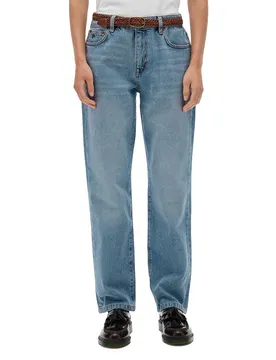 Jeans Mid Rise Straight Mid Blue Denim 30
