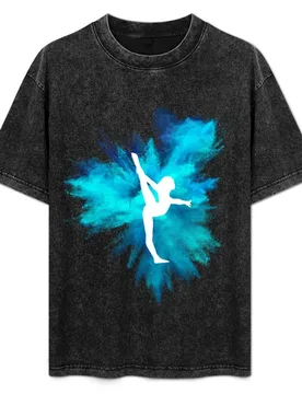 Gymnast Silhouette - Blue Explosion(On Black) T-Shirt man t shirt heavy cotton man tshirt T-Shirt - Aliexpress - FashionsVida