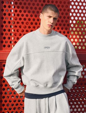 Sweat Col Rond Avec Patch M Gris