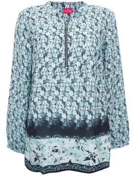 Womens Blue Border Print Tunic Top - Size 8 Uk - Style & Grace - FashionsVida