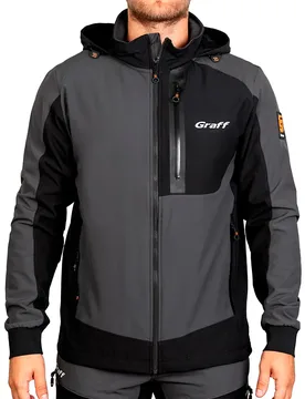 S-2 Softshell Jacket Grey 4XL Men - Graff - FashionsVida