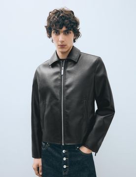 Veste Boxy Similicuir S Noir