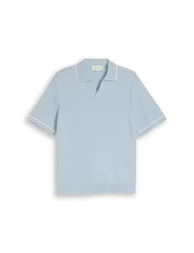 XL slub knit polo male