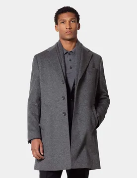 Pure Wool Overcoat Grey male - Hawes & Curtis - FashionsVida