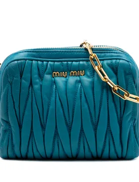 Quilted Leather Double Zip Camera Bag - Miu Miu - FashionsVida