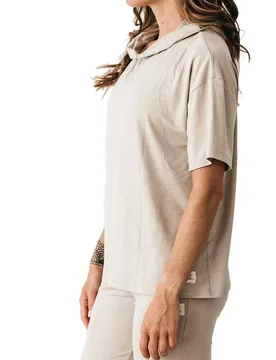 Sweat à Manches Courtes Natural Moon Grey 2XL - Ginadan - FashionsVida