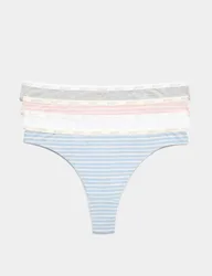 Pk Cotton Rich Thongs Light Blue Mix female