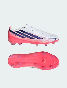 Scarpa da calcio F50 Hyperfast Elite Firm Ground bambini 28 Cloud White / Solar Purple / Solar Turbo - Adidas - FashionsVida