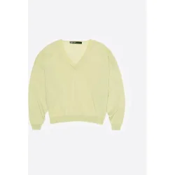 Jersey de mujer corto encaje algodón lino