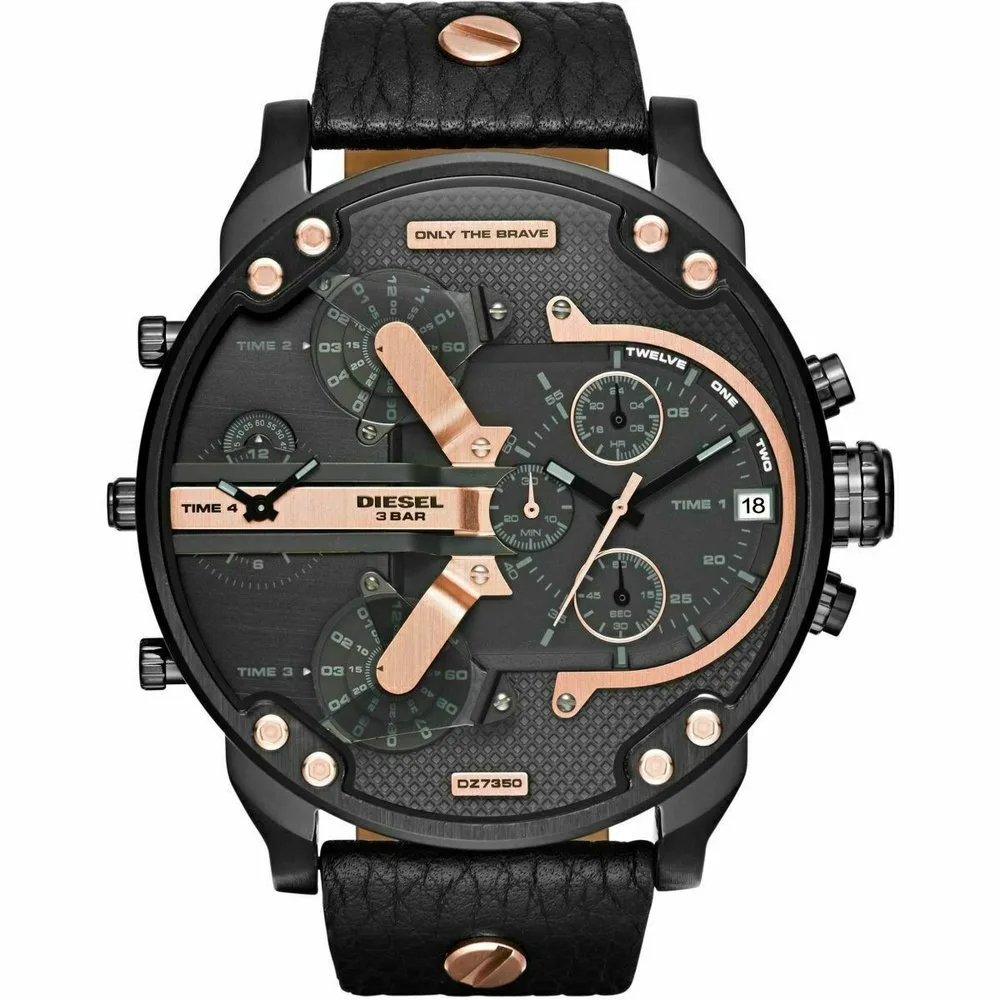 Dz7350 Daddy 2.0 Chronograph Watch Mens - Black Stainless Steel - One Size - Diesel - FashionsVida