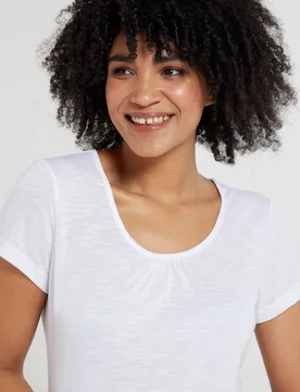 Women's 'Agra' IsoCool Short Sleeve Soft Casual Lightweight Breathable T-Shirt in White Size: 14 - White - Size: 14 - Mountain Warehouse - FashionsVida