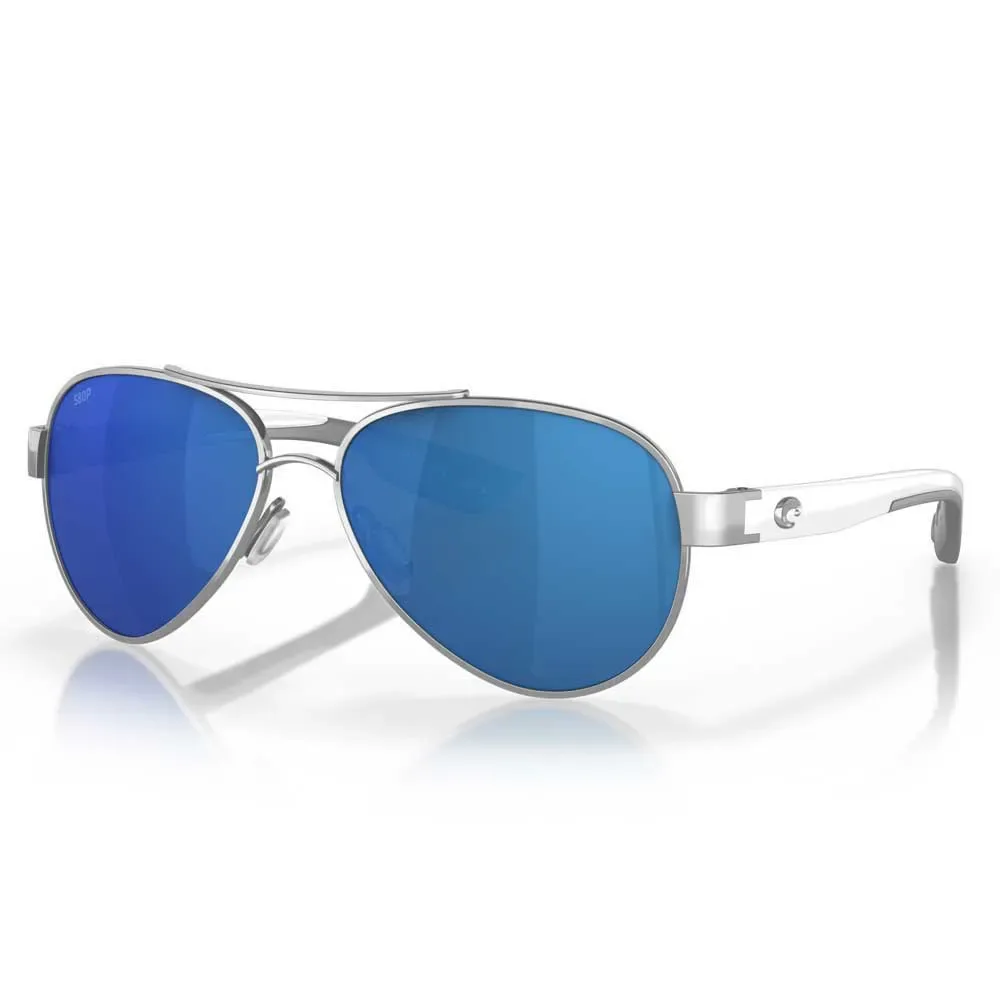Loreto Mirrored Polarized Sunglasses Palladium Blue Mirror 580P/CAT3 Men - Costa - FashionsVida
