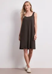 Knielanges Kleid mit gerafften Trägern female Braun