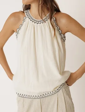 Indi & Cold - Top de mujer corto cuello halter - Indi & Cold - FashionsVida