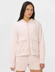 Sand Wash Modal Blend Cropped Hoodie Light Pink female