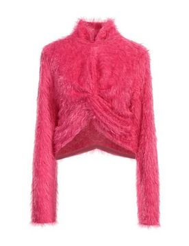 Rollkragenpullover Damen Fuchsia L Damen