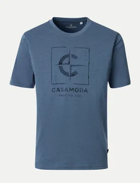 Casamoda T-Shirt,O-Neck Blau L - Casamoda - FashionsVida