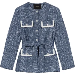 Chaqueta de mujer larga de tweed