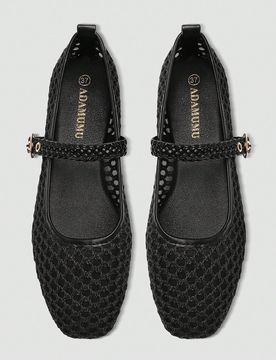 Zapatos Mary Jane de ballet para mujer ADAMUMU, de moda, planos, con malla hueca bordada, tela de malla ligera, hebilla elegante, cómodos y transpira