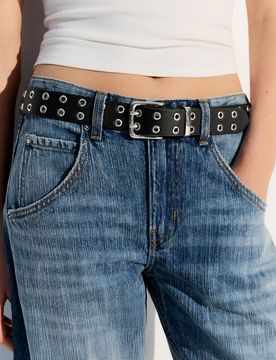Ceinture Double Œillets 95 Noir