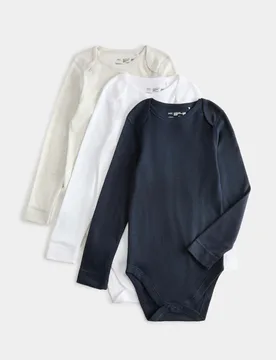 Pack Adaptive Pure Cotton Bodysuits (3-16 Yrs) Multi unisex - M&S - FashionsVida